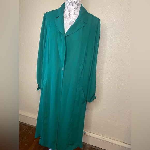 Torrid green 1 button, long‎ kimono with pockets - Picture 1 of 10
